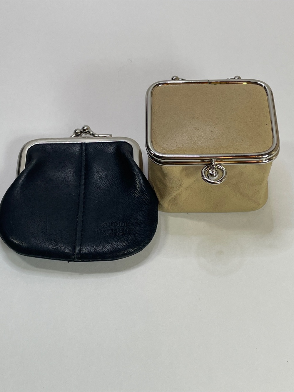 Mundi and Danier Leather Mini Coin Wallet Set with Silver Hardware